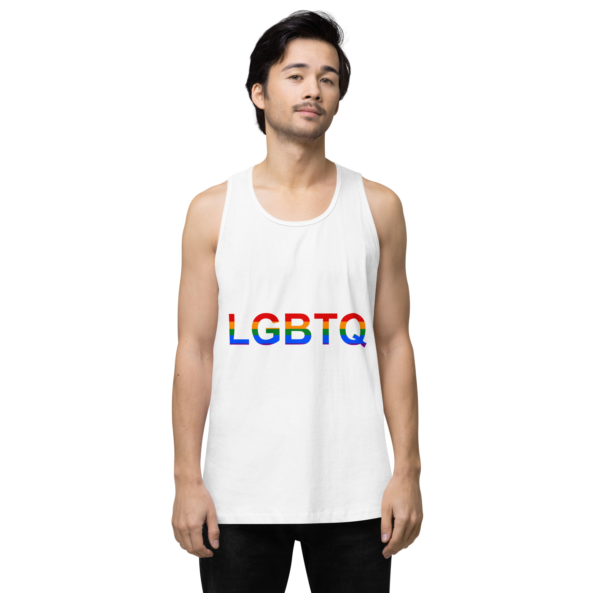 mens-premium-tank-top-white-front-684d20428b3d1.jpg LGBTQ Men’s premium tank top - Image 1