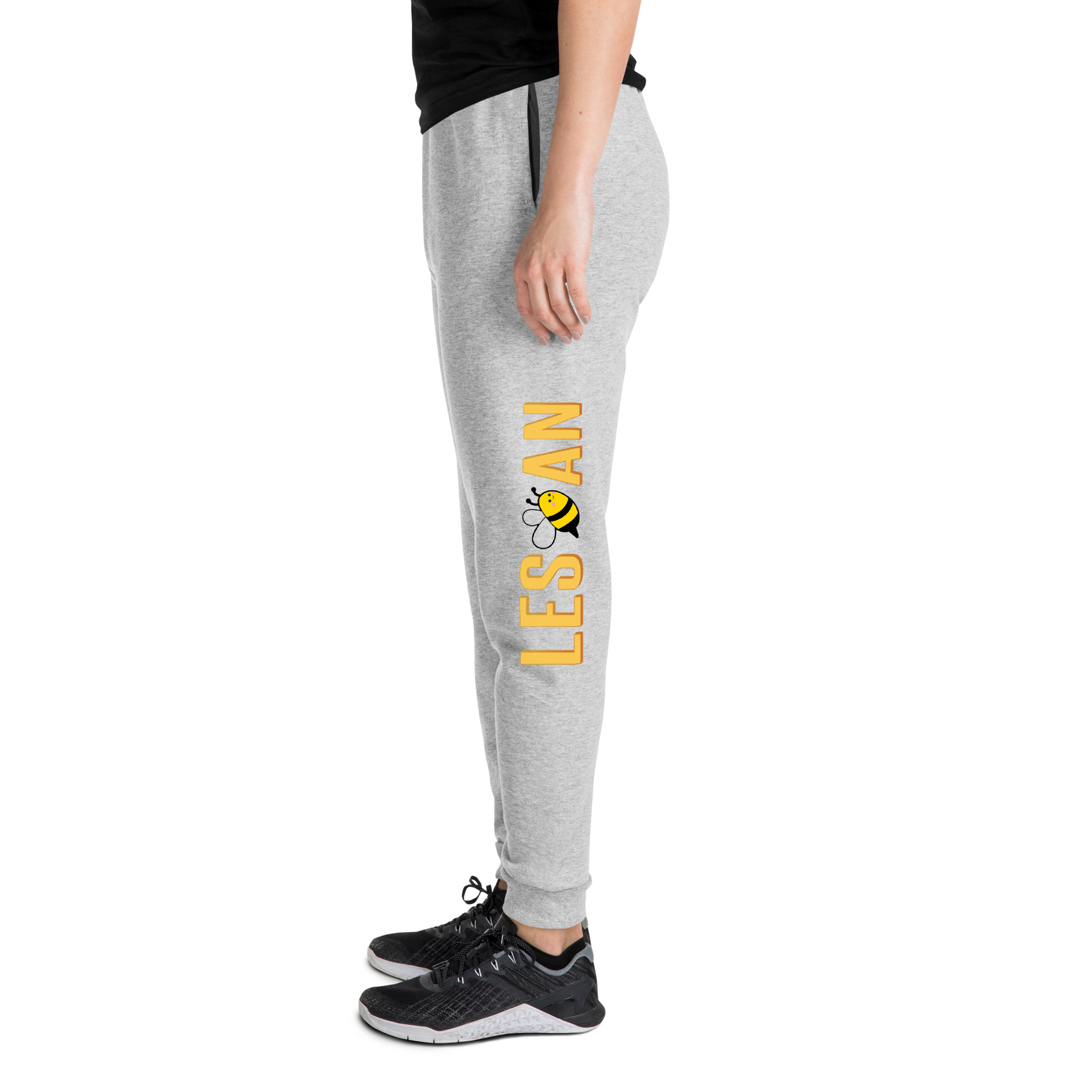 unisex-joggers-athletic-heather-left-leg-6858fbd132860.jpg Les Bee An LGBTQ Unisex Joggers - Image 1