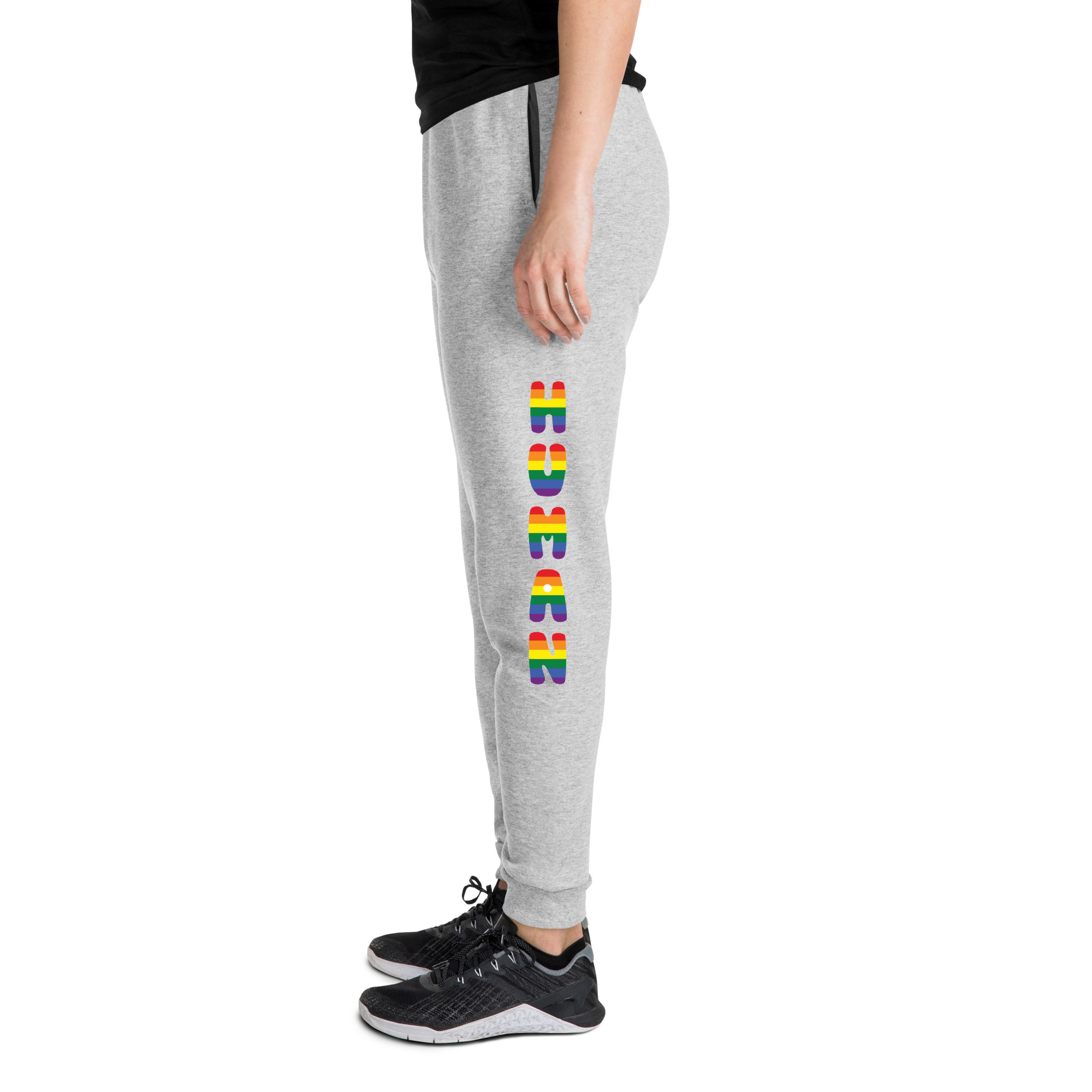 unisex-joggers-athletic-heather-left-leg-6858fc4687d49.jpg Human LGBTQ Unisex Joggers - Image 1
