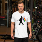 Big Foot with LGBTQ Flag Short-Sleeve Unisex T-Shirt